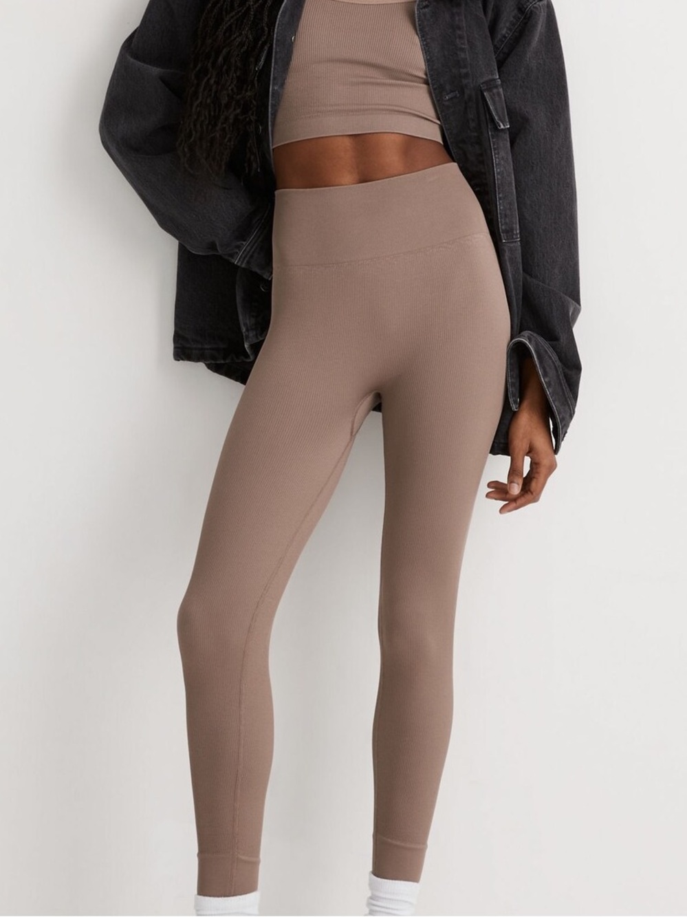 Madewell Seamless Ribbed High-Waisted 7/8 Leggings